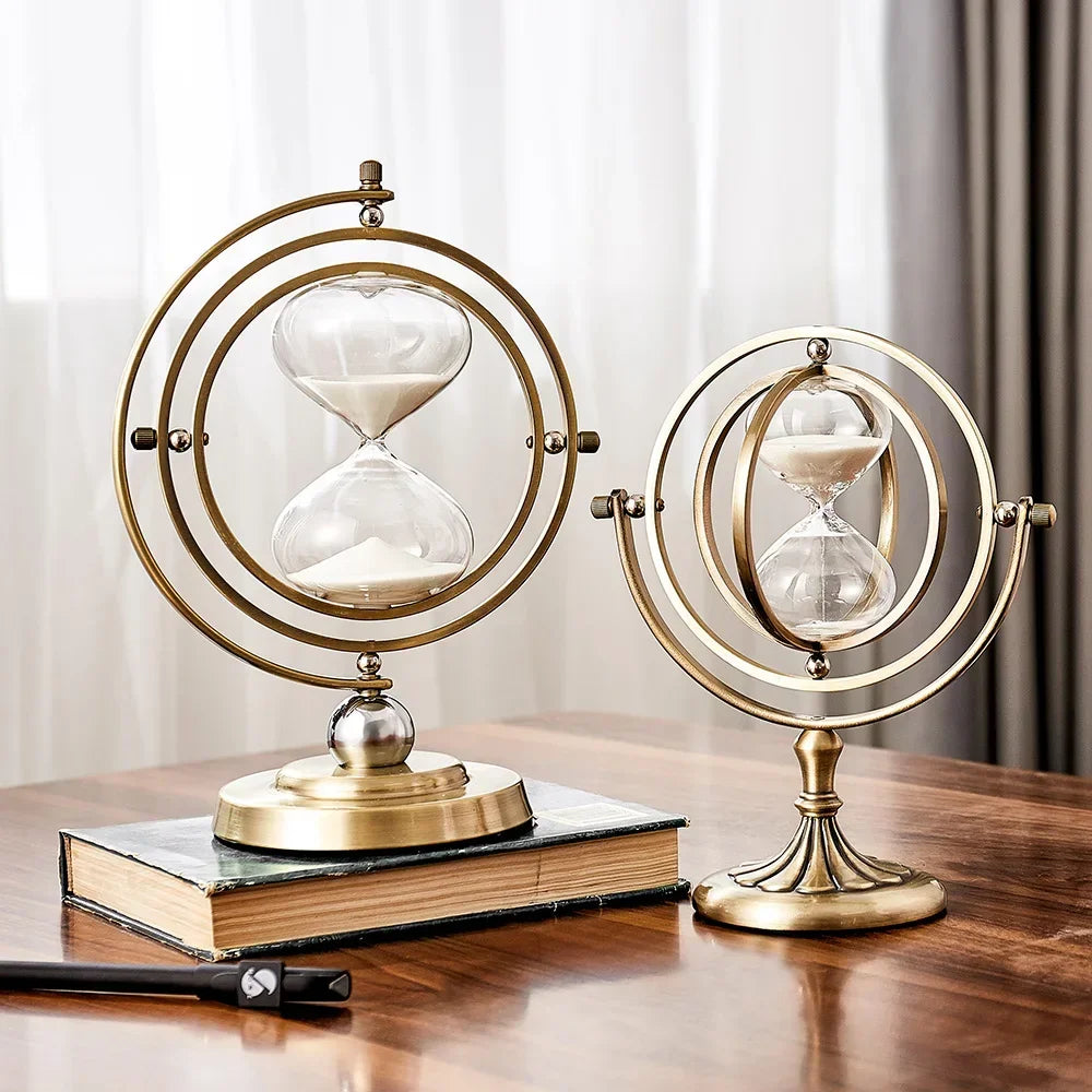 Hourglass Timer European Style Creative Retro Metal Sand Hourglass Decoration Home Decoration Ornaments Home Docer Gift