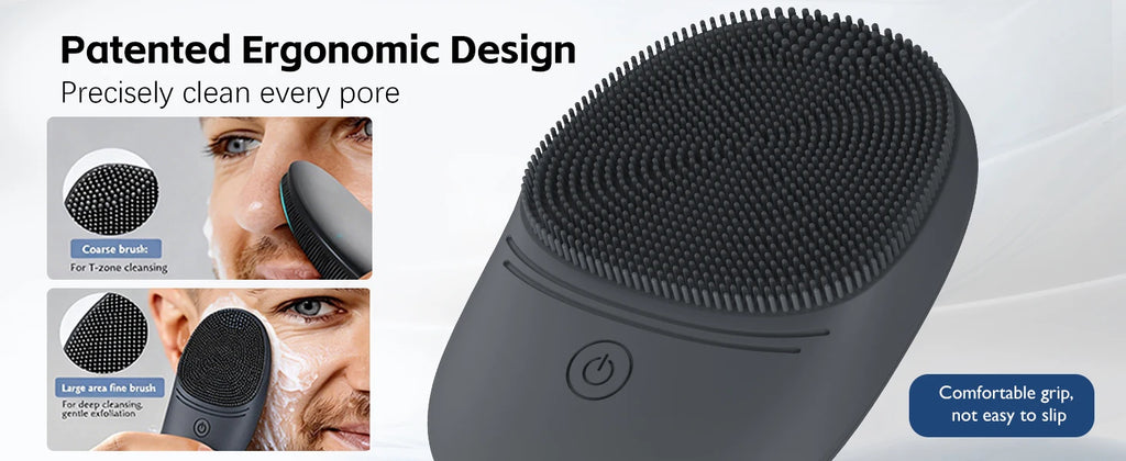 Electric Soft Silicone Facial Cleansing Brush, Sonic Vibration Face Cleansing Brush, Deep Cleansing