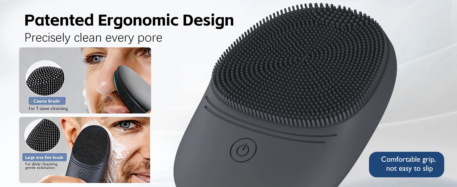 Electric Soft Silicone Facial Cleansing Brush, Sonic Vibration Face Cleansing Brush, Deep Cleansing