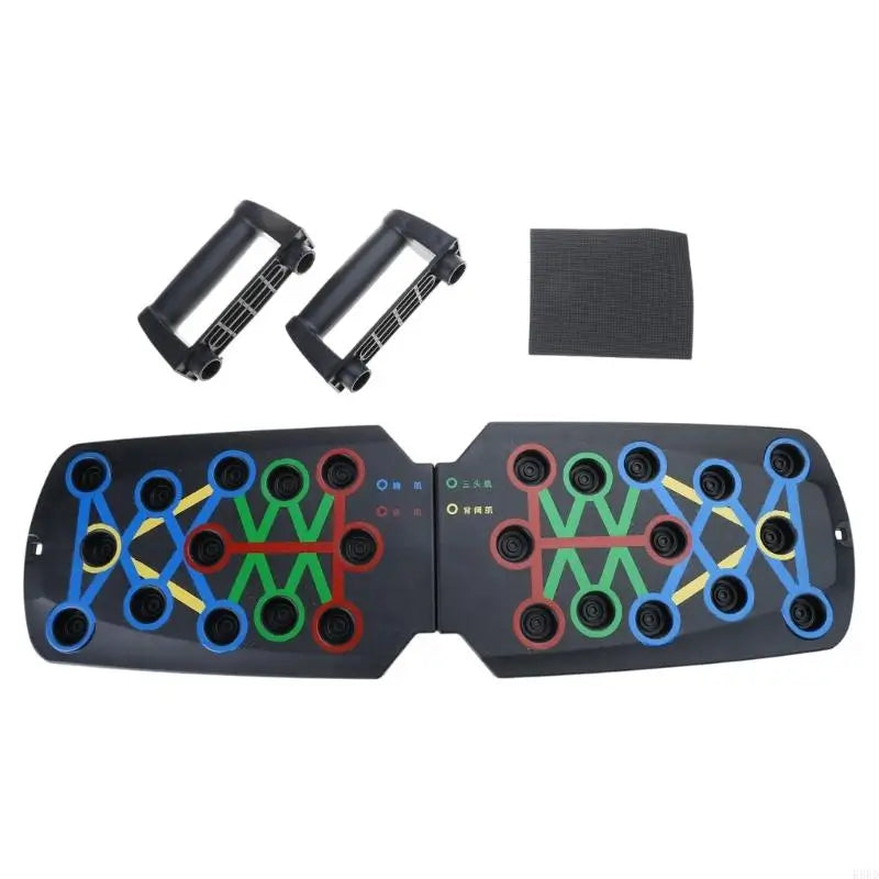 E56D Push Up Boards, Exercise Pushup Stands with Resistance Band for Fitness Training