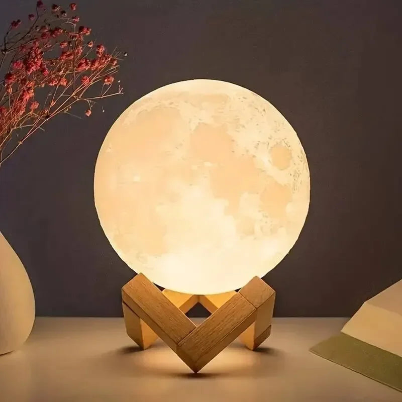 LED 8cm Moon Lamp Night Light Galaxy Night Light Art Painting Graffiti Birthday Gift Bedroom Living Room Decoration