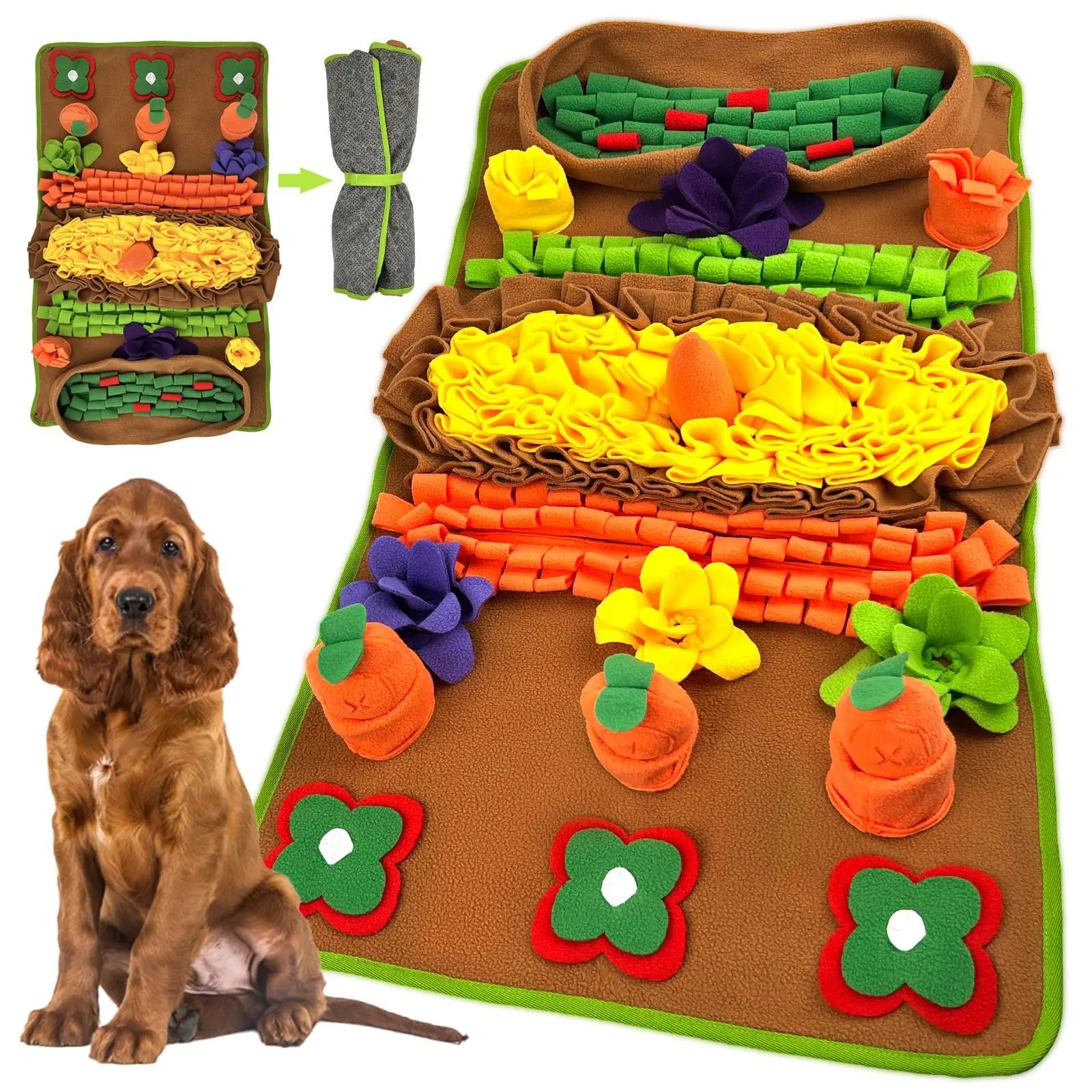 Snuffle Mat for Dogs Cats Nosework Feeding Mat Pet Interactive Dog Puzzle Toys Encourages Natural Foraging Skills for Training