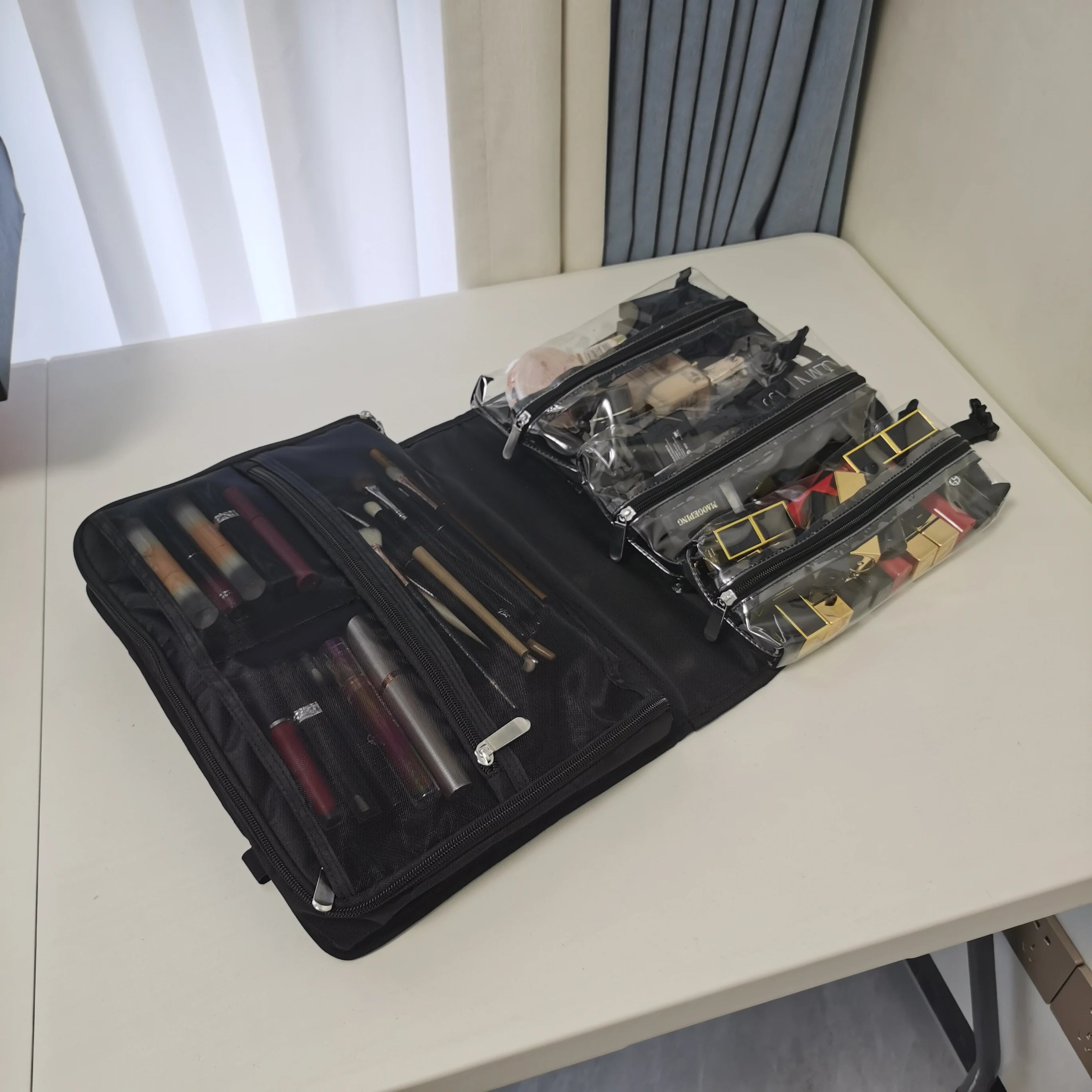 Foldable Makeup Bag Cosmetic Organizer Professional Makeup Artist Touch Up Bag