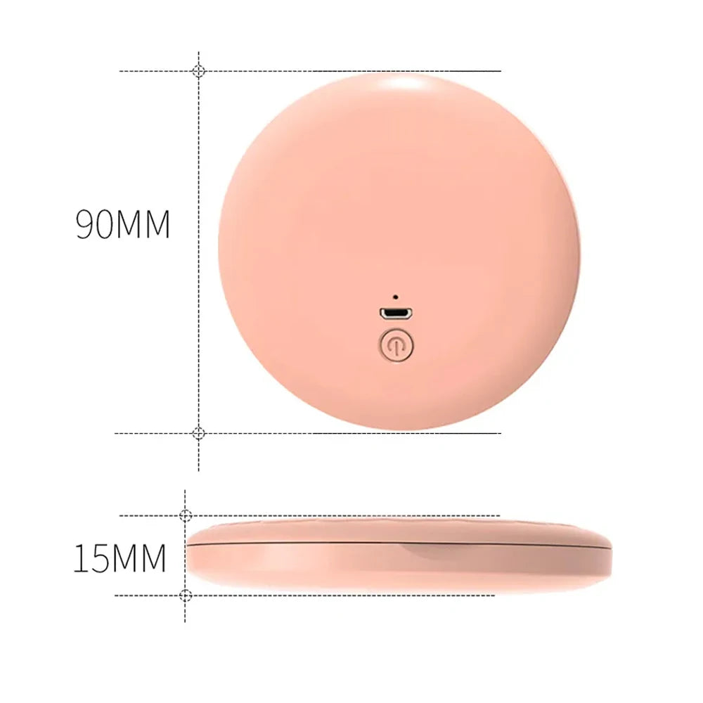 Pocket LED Makeup Mirror Round Portable Folding Small with Light Travel Handheld Cosmetic Compact 2X Magnifying Lighted Mirror