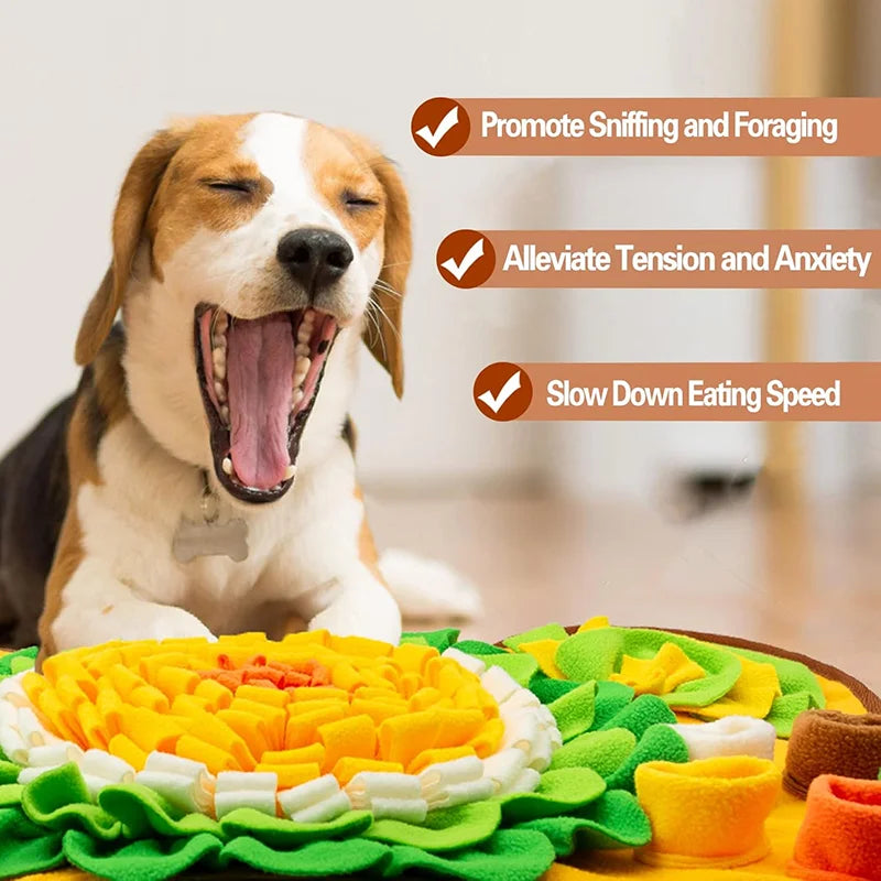 Pet Dog Snuffle Mat, Interactive Sniff Mat Feeding Mat for Dogs, Slow Feeder Dog Treat Mat for Stress Relief, Dog Birthday Gift