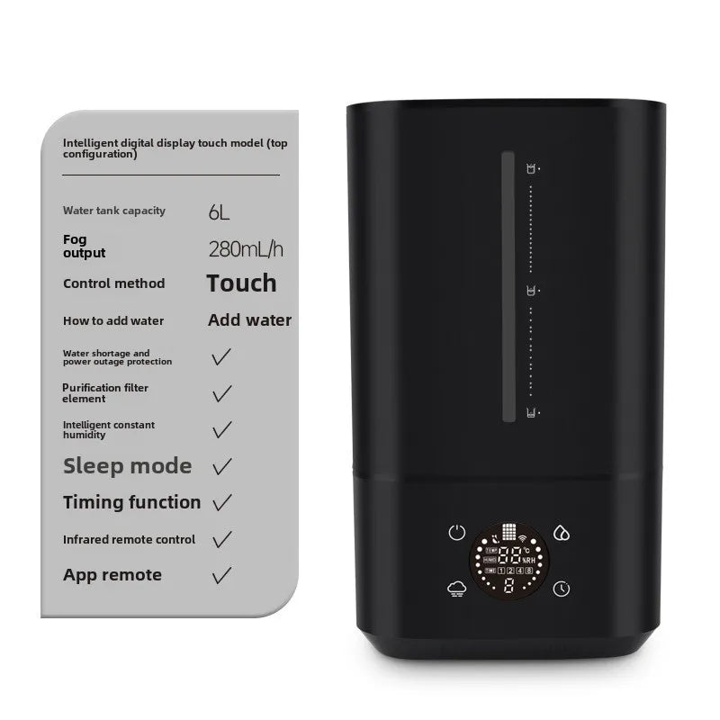 6L Humidifier Intelligent Constant Humidity, Large Capacity And Quiet Design, Healthy Humidification, Multi-Functional Design