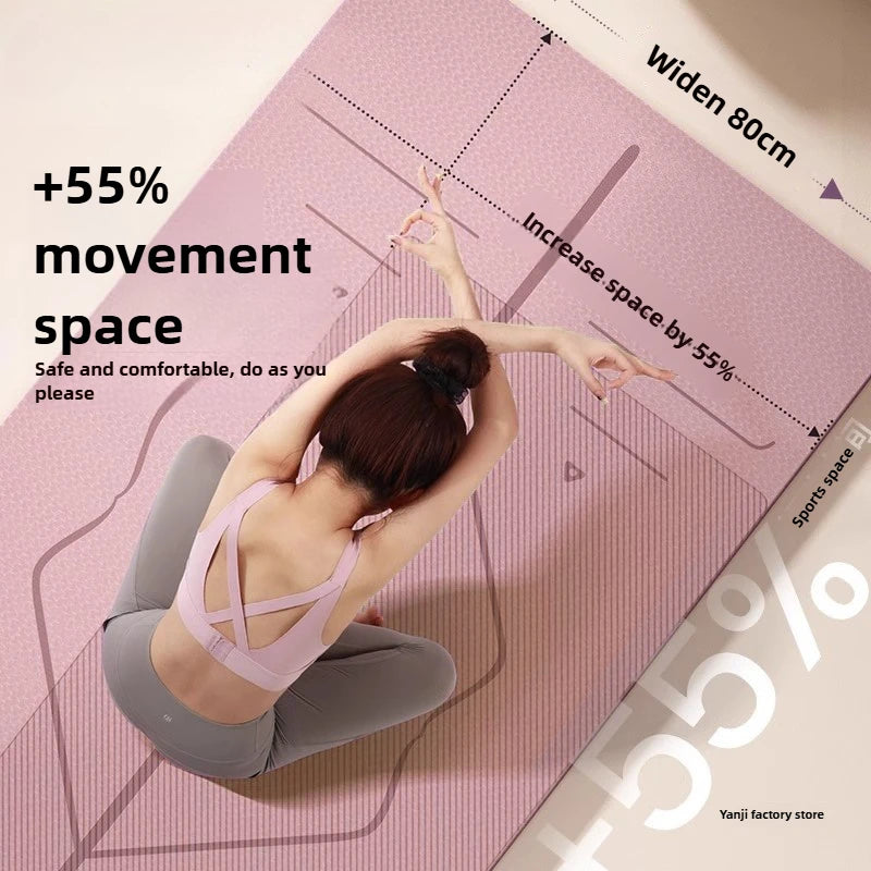 Yoga Mat Fitness Mat Household Non-slip Shock Absorption Silent Thickened Widened Sound Insulation Girls Jump Mat Floor Mat