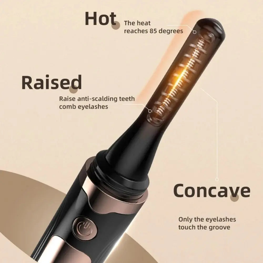 Long Lasting Electric Heated Eyelash Curler 4 Modes Temperature Anti-scald Portable Eyelash Curling Device LED Screen Effortless