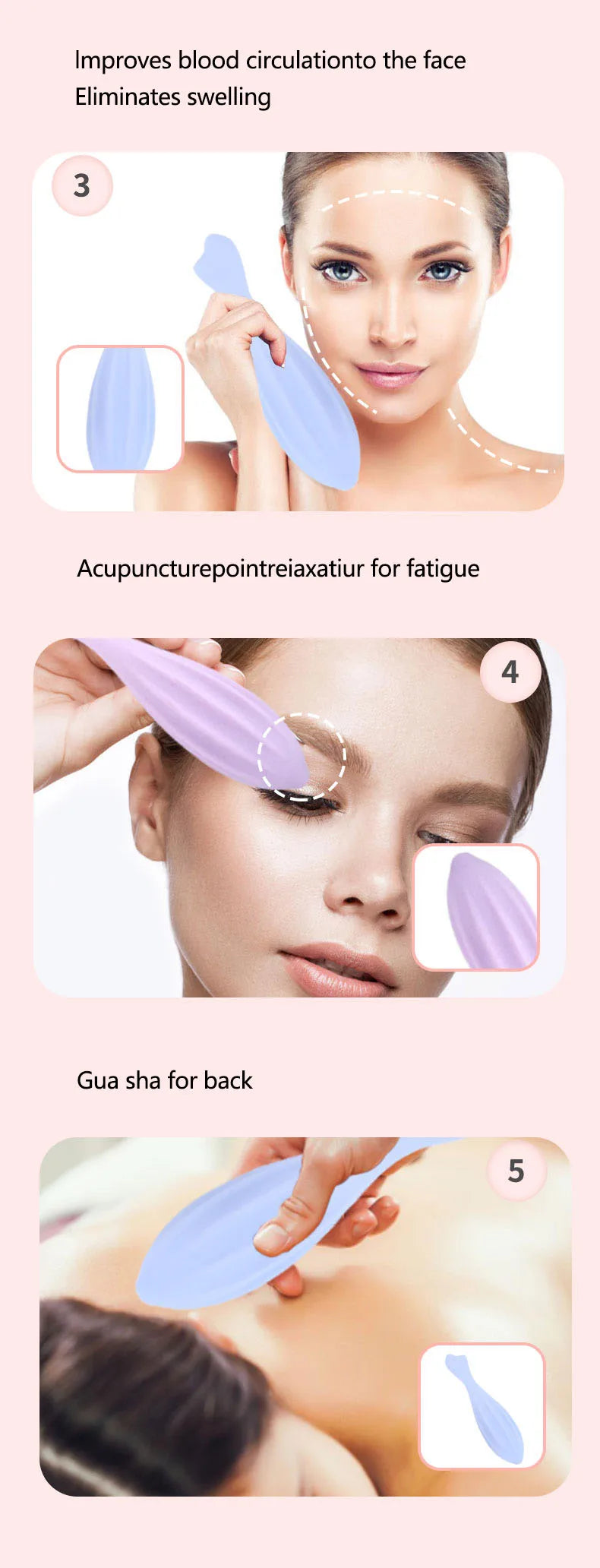Alwafore Face Roller for Face and Eye Face Beauty Roller Tools Gua Sha Face Massage Silicone Face Roller Beauty Skin Care Tool