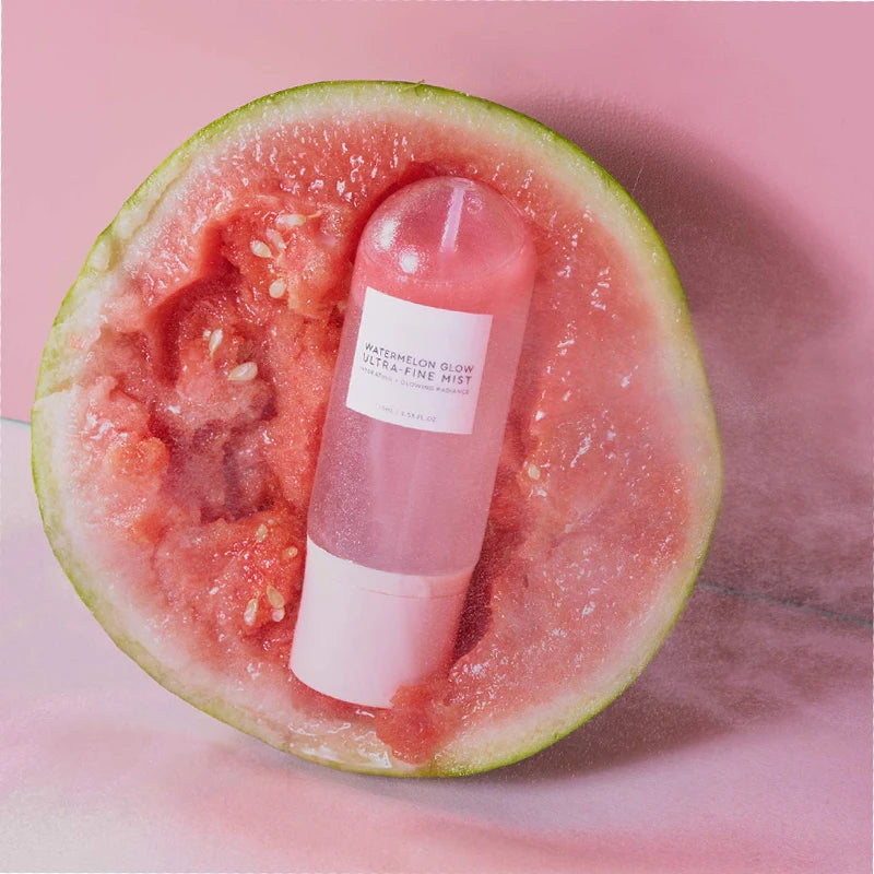 Strong Watermelon Glow Facial Spray Hydrating Mist With Hyaluronic Acid Hibiscus AHA To Refresh Dry Skin Enhance Dewy Makeup