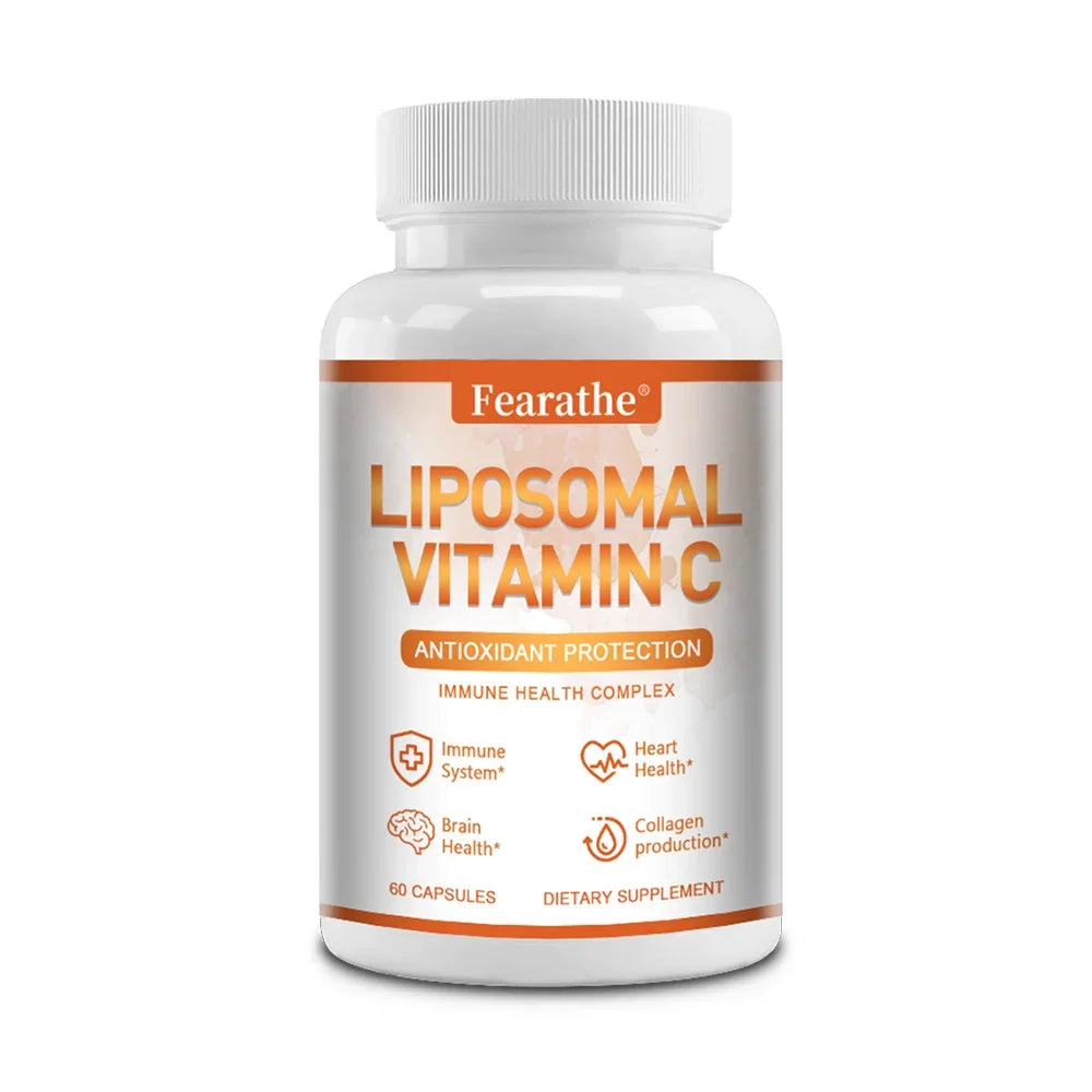 Natural Liposomal Vitamin C - Immune System & Collagen Booster, High Absorption, Skin Vitamins, Vegeterian, Vegan, Non-GMO