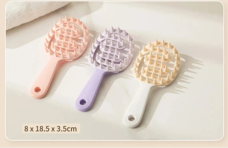 Shampoo Hair Brush Hair Massage Scalp Combs Head Washing Brush Long Handle Dry And Wet Brush Shower Spa HairdressingTool Girls
