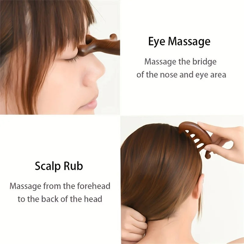 Gua Sha Massage Comb - Large-Toothed Facial Massager for Head Face Scalp and Full Body - Gua Sha Relaxation Tool