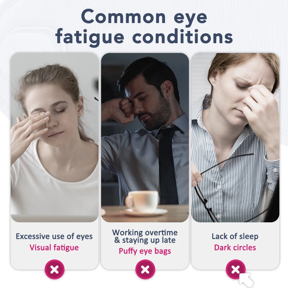Cordless Heated Eye Mask - 3 Levels Hot Compress, Intelligent Timing Electric Mask for Dry Eyes Relief & Sleeping