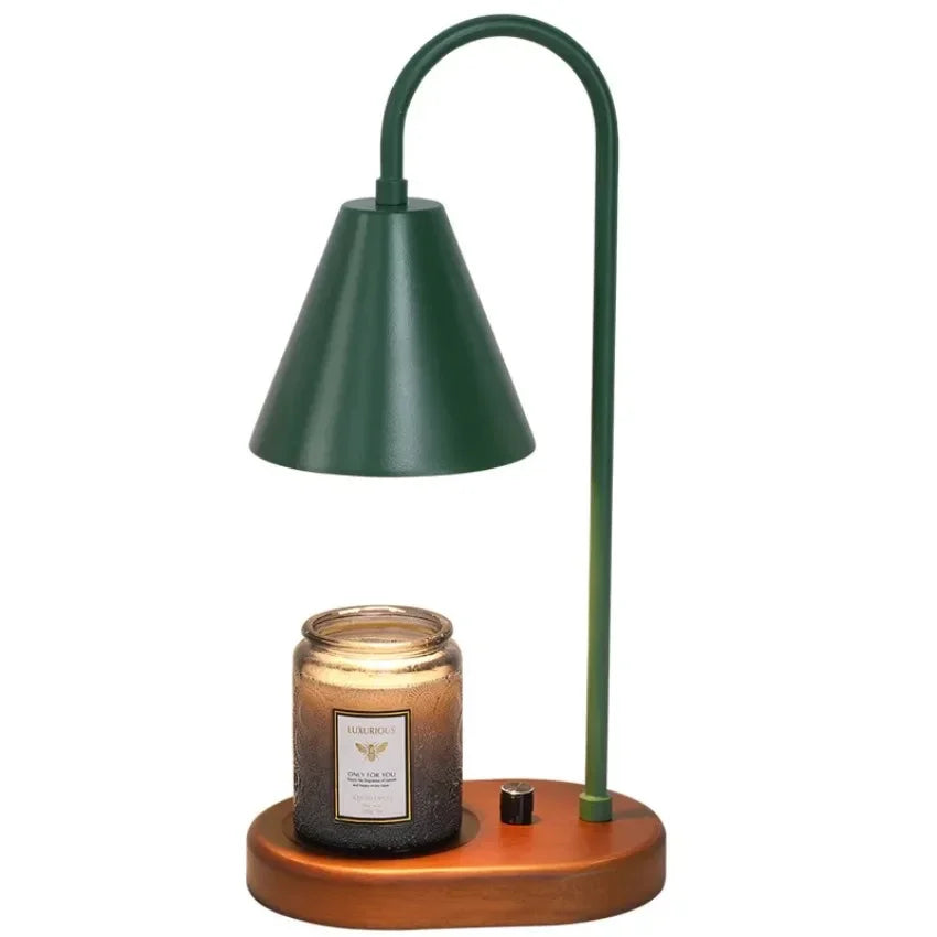 Electric Candle Warmer Lamp with Dimmer Wax Melting Light Creative Aromatherapy Table Wooden Base Bedside Decor Gifts 110V/230V