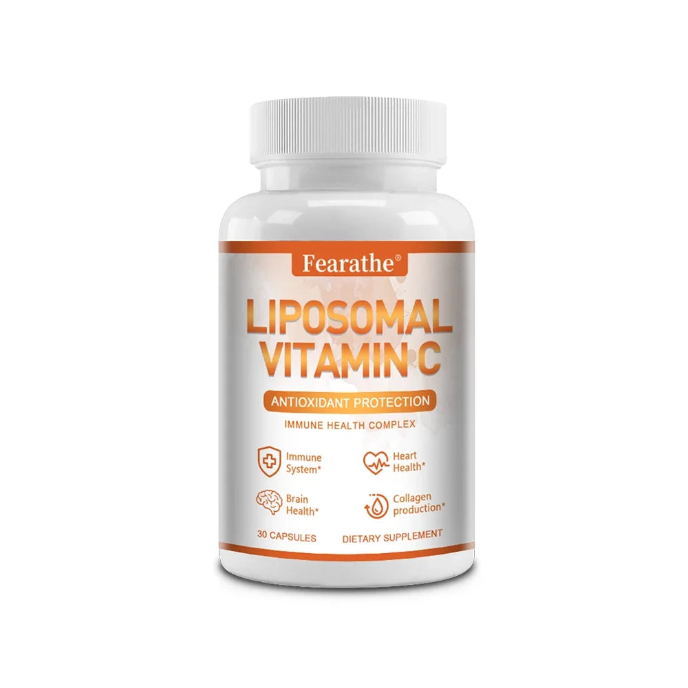 Natural Liposomal Vitamin C - Immune System & Collagen Booster, High Absorption, Skin Vitamins, Vegeterian, Vegan, Non-GMO