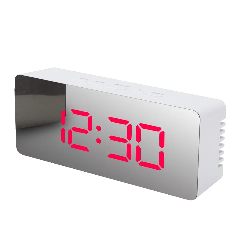 Digital Alarm Clock LED Electronic Desktop Clock with Temperature for Bedroom Home Office Teens Kids
