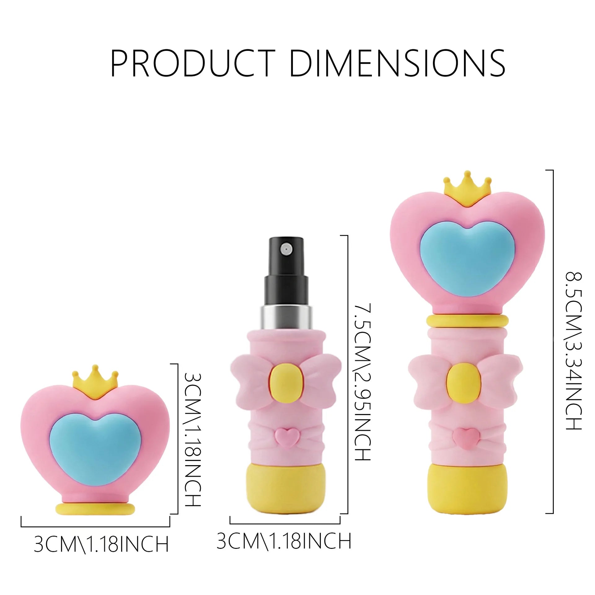 1Pcs 5ml Portable Refillable Spray Bottle Heart-Shaped Wand Sprayer, Mini Makeup and Hydrating Mist, Cute Travel-Size Bottle