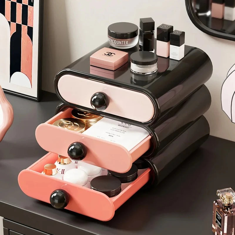 Drawer Make Up Organizer 3Layer Cosmetics Storage Closet Organizer Home Sundries Holder Desktop Storage Box Stationery Organizer
