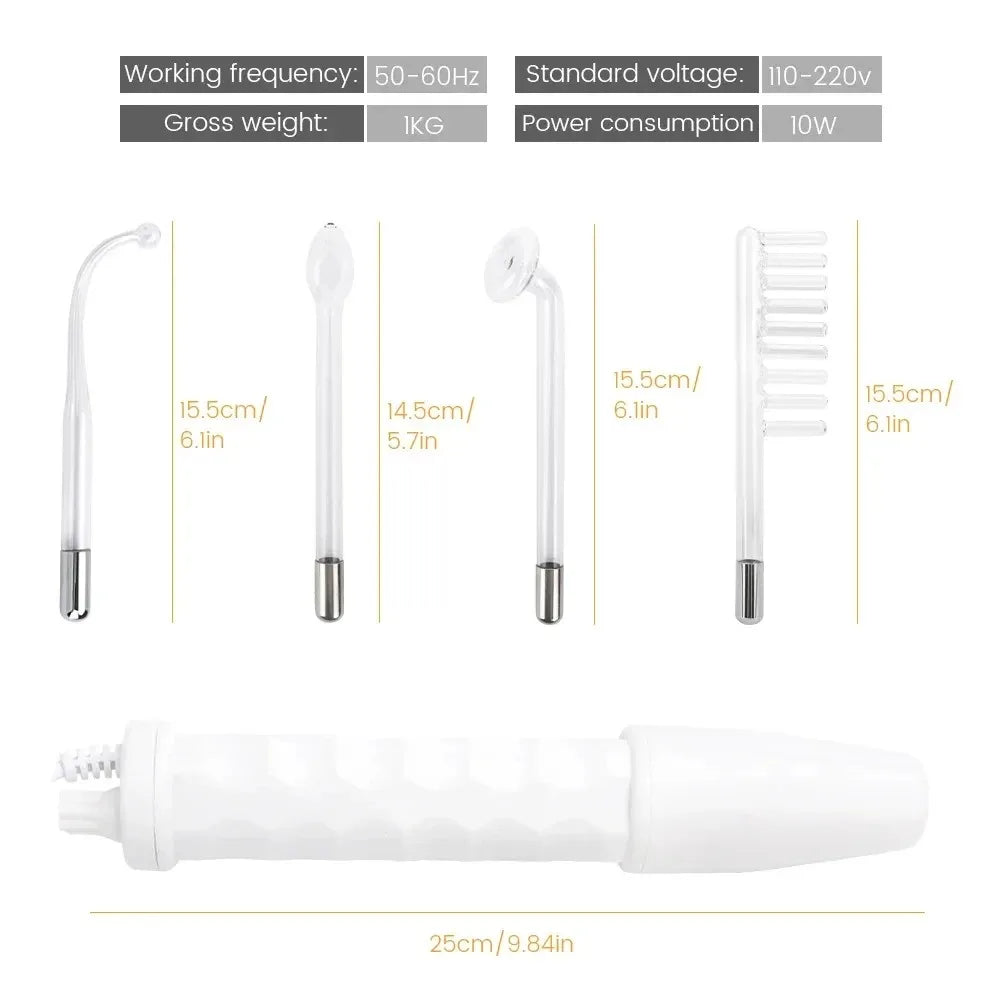 Portable High-Frequency and Microcurrent Electrotherapy Device, Acne Removal and Beauty Comb