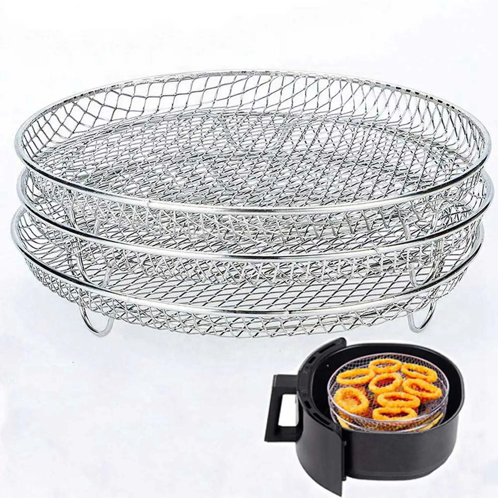 A98G-6X Air Fryer Accessories Three Stackable Racks For Gowise Phillips USA Cozyna Ninja Air Fryer,Air Fryer Rack
