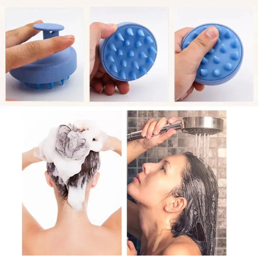 Scalp Scrubber Shampoo Brush Massager Clean Scalp Comb With Handle Hair Washing Brush Scalp Exfoliator Brush Head Scrubber Tools