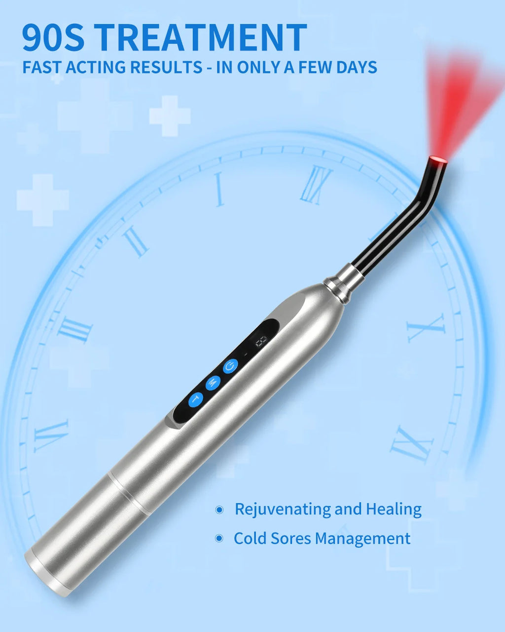 Red Light Therapy for Cold Sore Canker Sore 660nm 850nm Near Infrared LED Light Therapy Device Narrow Beam for Oral Sore Problem