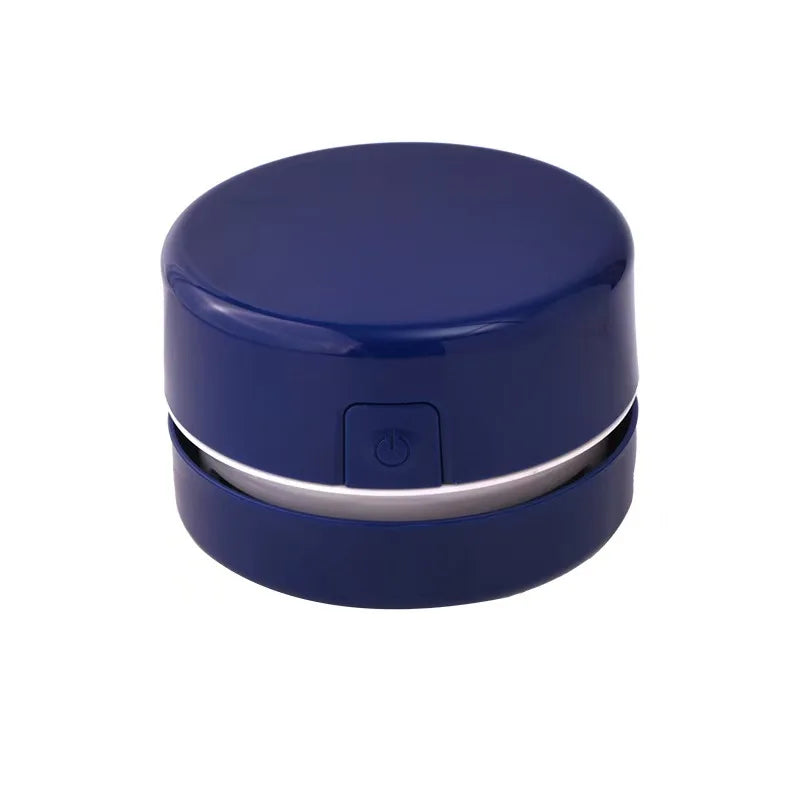 Mini Desk Vacuum Cleaner, Portable Desktop Cleaner for Crumbs/Paper/Eraser Debris, Battery-Powered with Brush, Cute Macaron Colo
