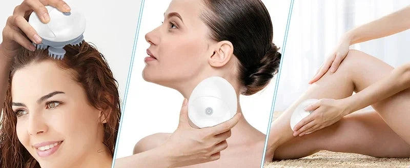 2-in-1 Deep Cleansing Vibrating Brush, Rechargeable Scalp Cleaner Pet Massager with Low Noise, Waterproof for Hair Wash Pet Care