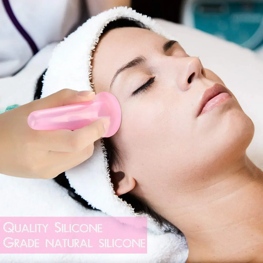 Silicone Vacuum Cupping Massage Jars Anti Cellulite Massage Facial Suction Cups Face Neck Lift Skin Scraping Guasha Anti Wrinkle