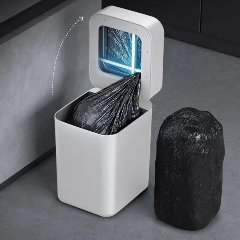 Plastic Smart Trash Can Rest Room Living Room Automatic Induction Waste Bins Automatic Packing Rechargeable Household Clean Part