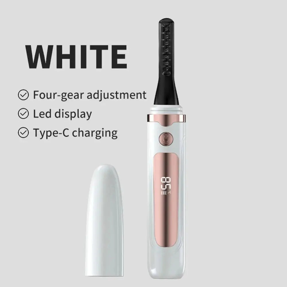 Long Lasting Electric Heated Eyelash Curler 4 Modes Temperature Anti-scald Portable Eyelash Curling Device LED Screen Effortless