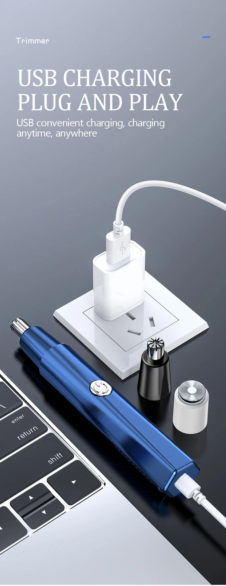 Rechargeable nose hair trimmer electric nose hair trimmer men's shaver nose hair trimmer nose hole trimming scissors