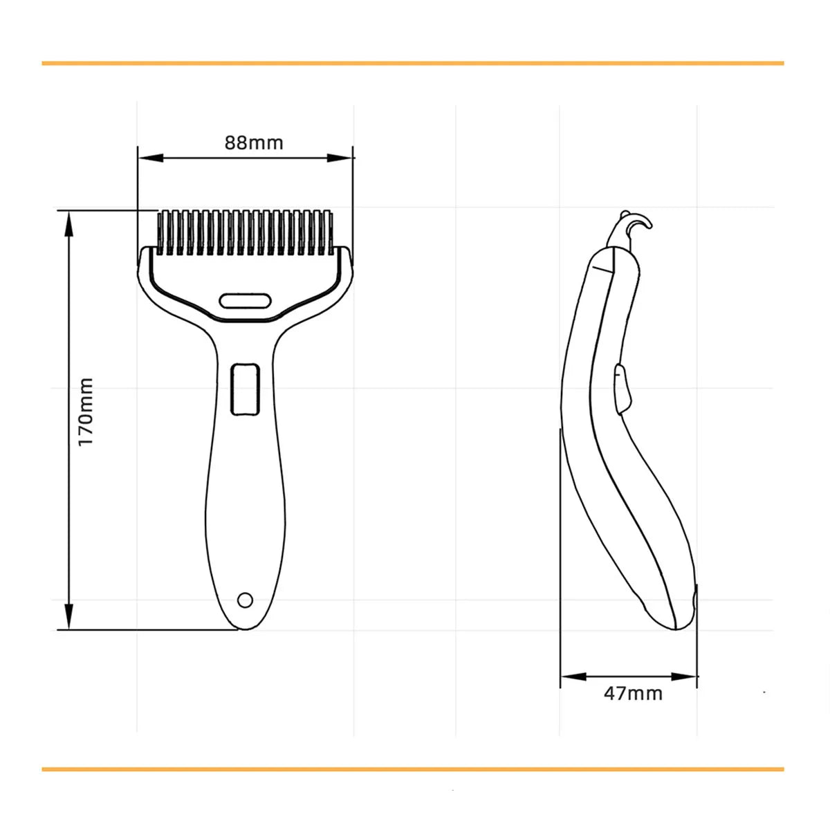 Pet Hair Removal Comb Grooming Brush for Dogs Cats Detangling Brush for Long Thick Hair Professional Grooming Tool