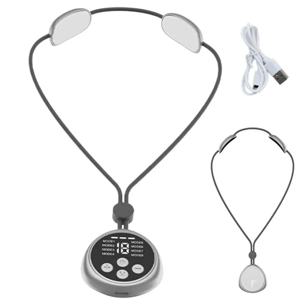 heated neck massager Sleep Massag Smart Cervical Neck Massager necklace Portable Lymphatic Relief Neck Massager With 8 Modes