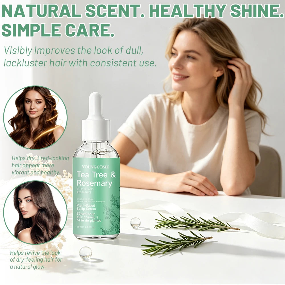 Scalp Serum Hair Care Tea Tree & Rosemary Plant-Based Scalp Serum, Refresh & Rebalance, Soothe Scalp, Balance Moisture