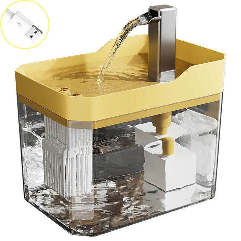 Cat Water Fountain with Auto Filter Transparent Anti-Dry Burning Recirculating Dispenser Includes Pump for Cats