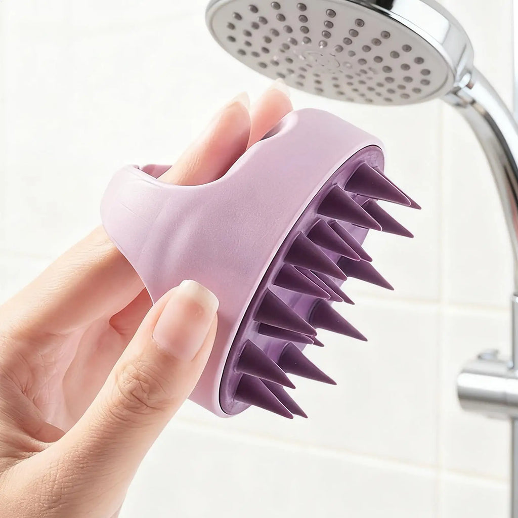 Silicone Scalp Scrubber Hair Scalp Shampoo Brush Head Cleansing Massager For Men Women Bath Brush Wet & Dry For Scalp Care