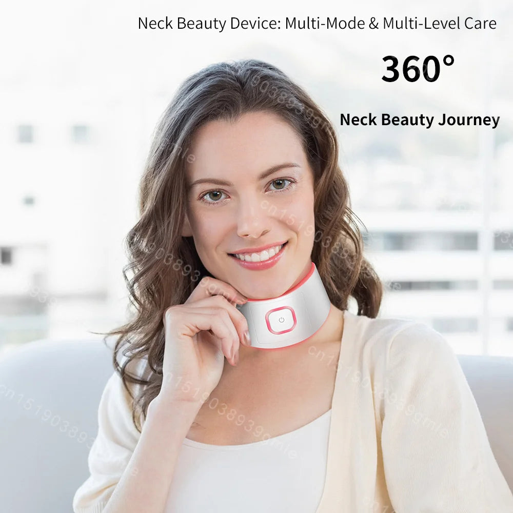 Neck LED Lift Mask Photon Anti-Wrinkle Skin Tightening Neck Beauty Device Skin Brighten Rejuvenation Neck Wrinkle Remover
