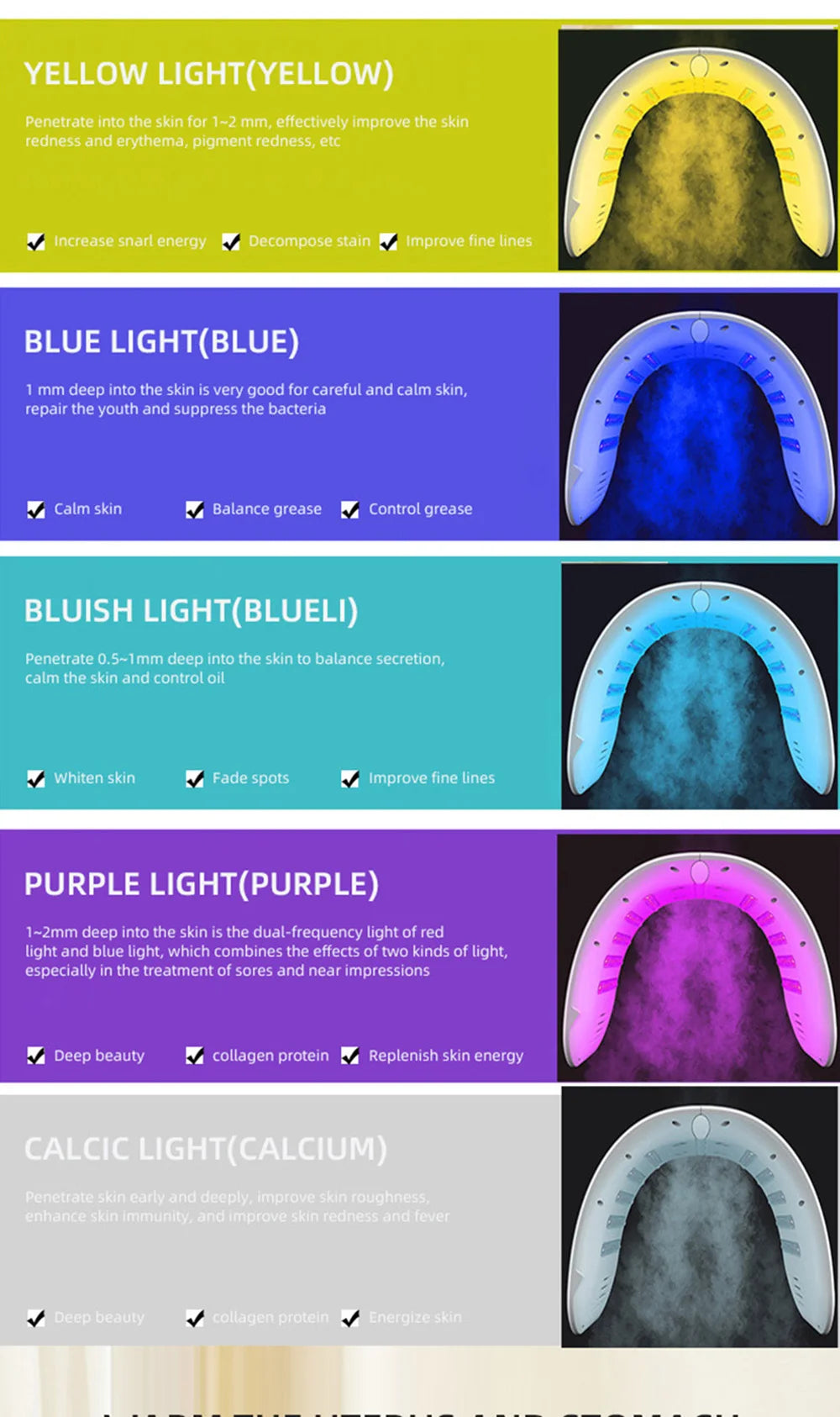 7 Colors LED Mask PDT LED Mask Light Therapy Skin Care Tools Beauty Health Facial Masks Red Light Therapy Wrinkle Remove Lamp