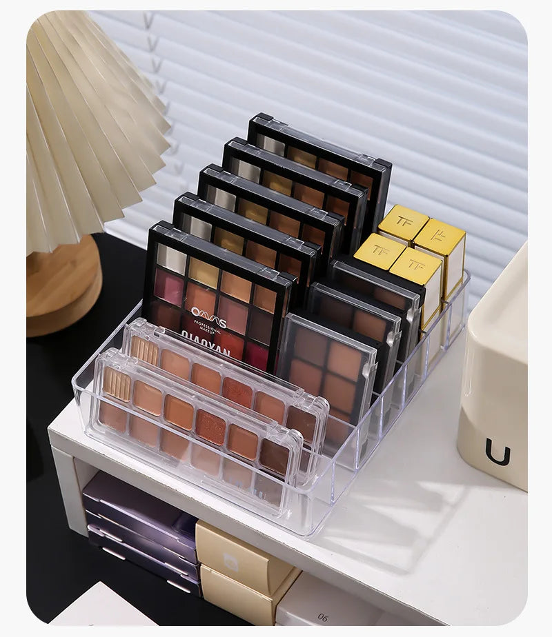 7 Grids Makeup Organizer Tray Storage for Eyeshadow Palette Lipstick Makeup Organizer for Drawer Countertop Cosmetics Storage