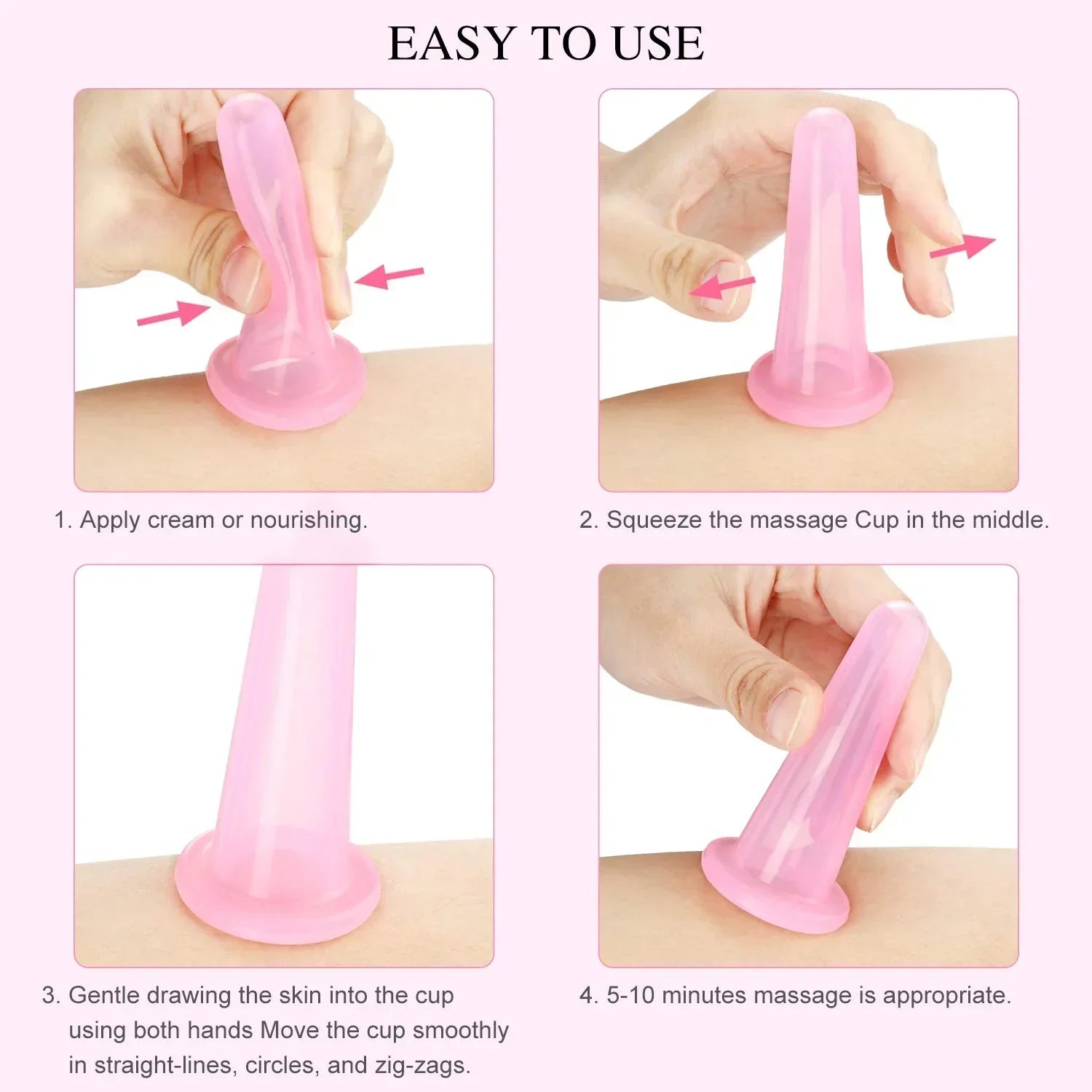 Silicone Vacuum Cupping Massage Jars Anti Cellulite Massage Facial Suction Cups Face Neck Lift Skin Scraping Guasha Anti Wrinkle