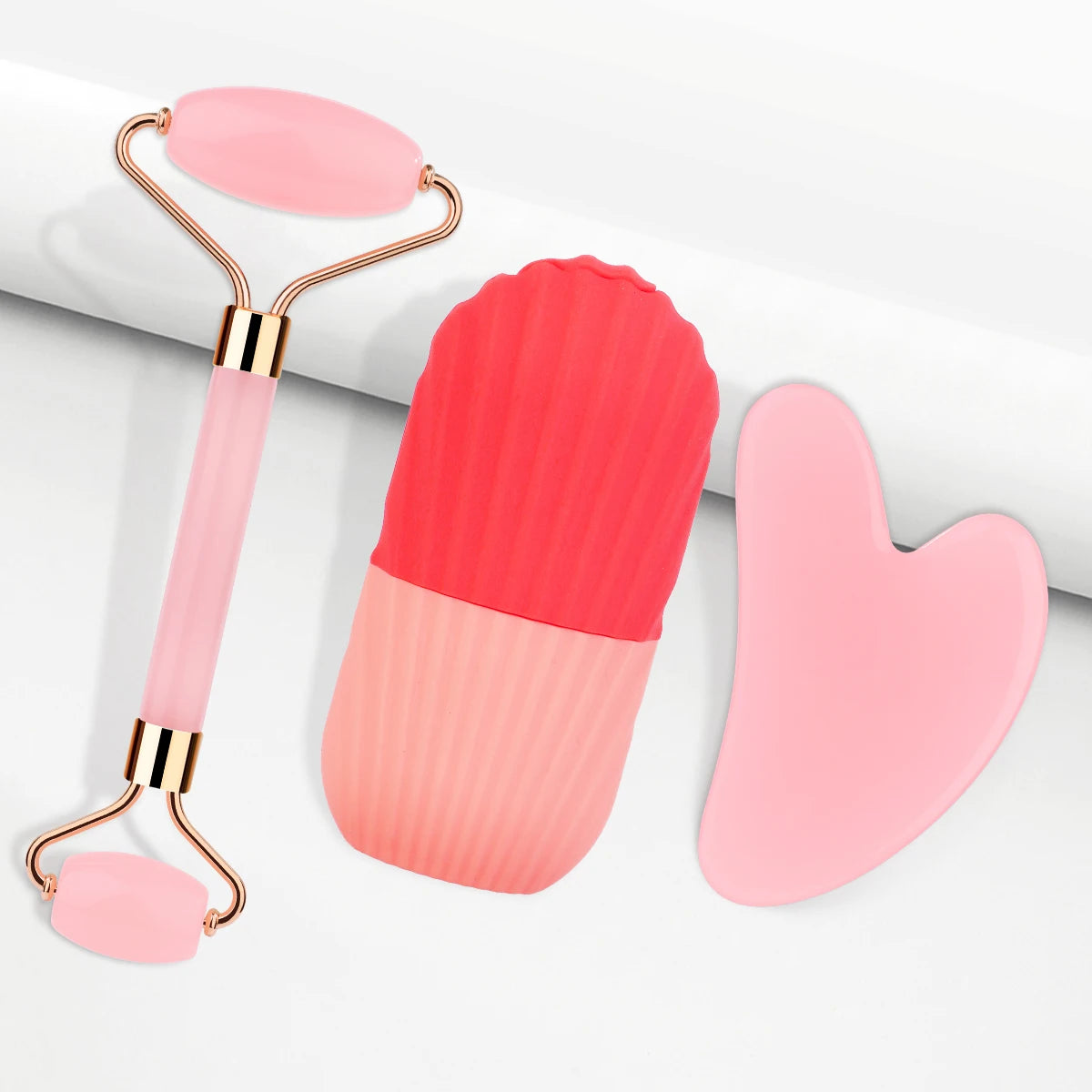 3pcs portable facial massage tool set, universal, battery-free, suitable for daily skin care massage.