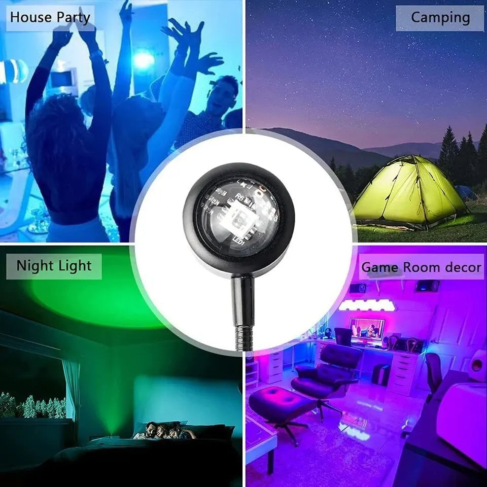 Sunset Projection Lamp Home Decoration Atmosphere Lamp Multi-angle Rotatable Suitable Neon Lights For Home Living Room Bedroom