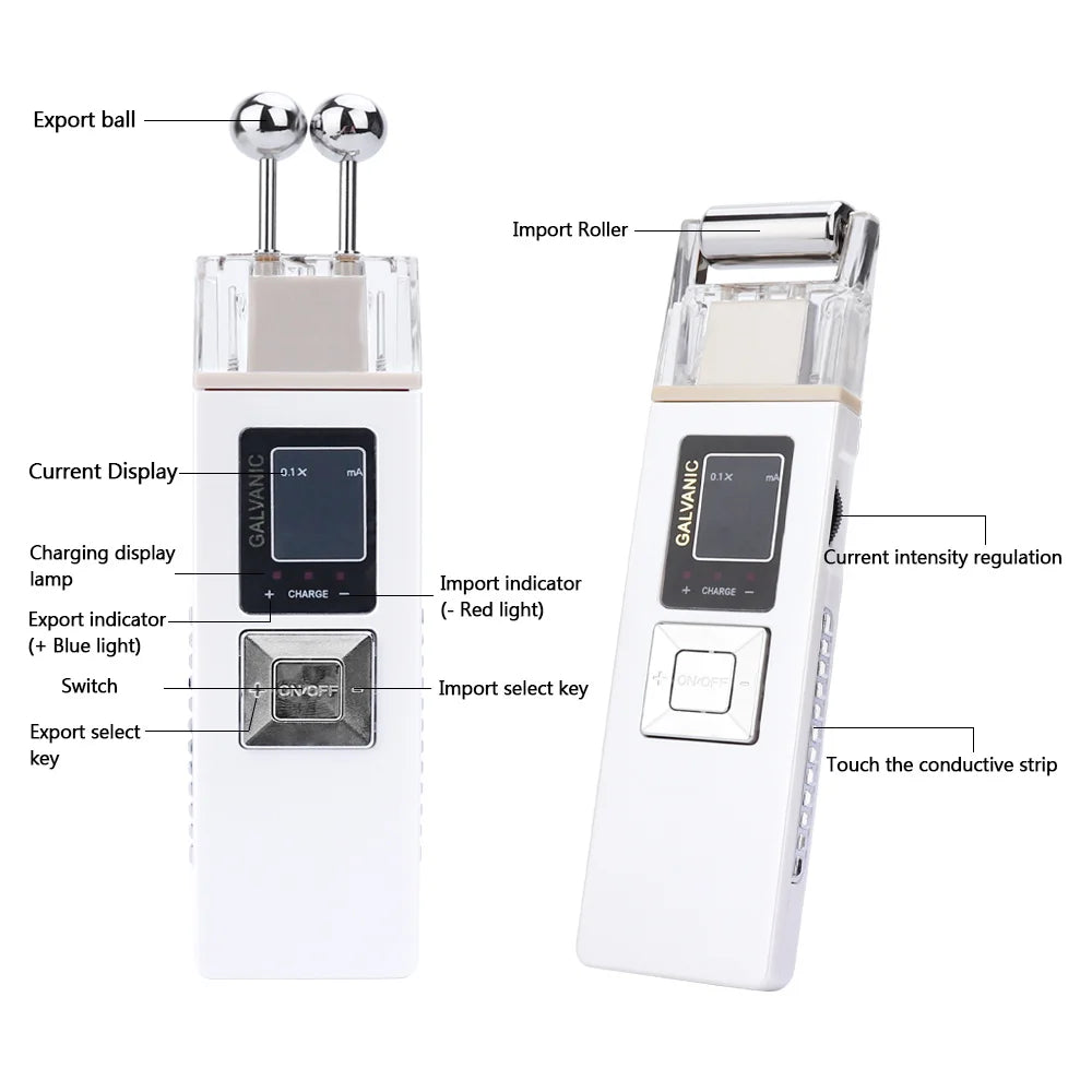 Microcurrent & Ion Facial Cleansing Device Pore Minimizer Skin Care Tool Home Use Beauty Instrument for Deep Cleansing