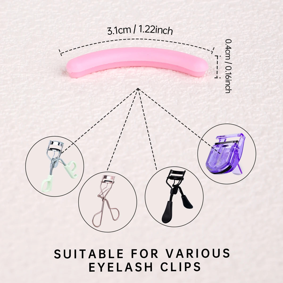 30pcs Silicone Rubber Strip for Eyelash Curler, Soft Silicone Replacement Pad for Eyelash Curler, Universal Eyelash Curler.