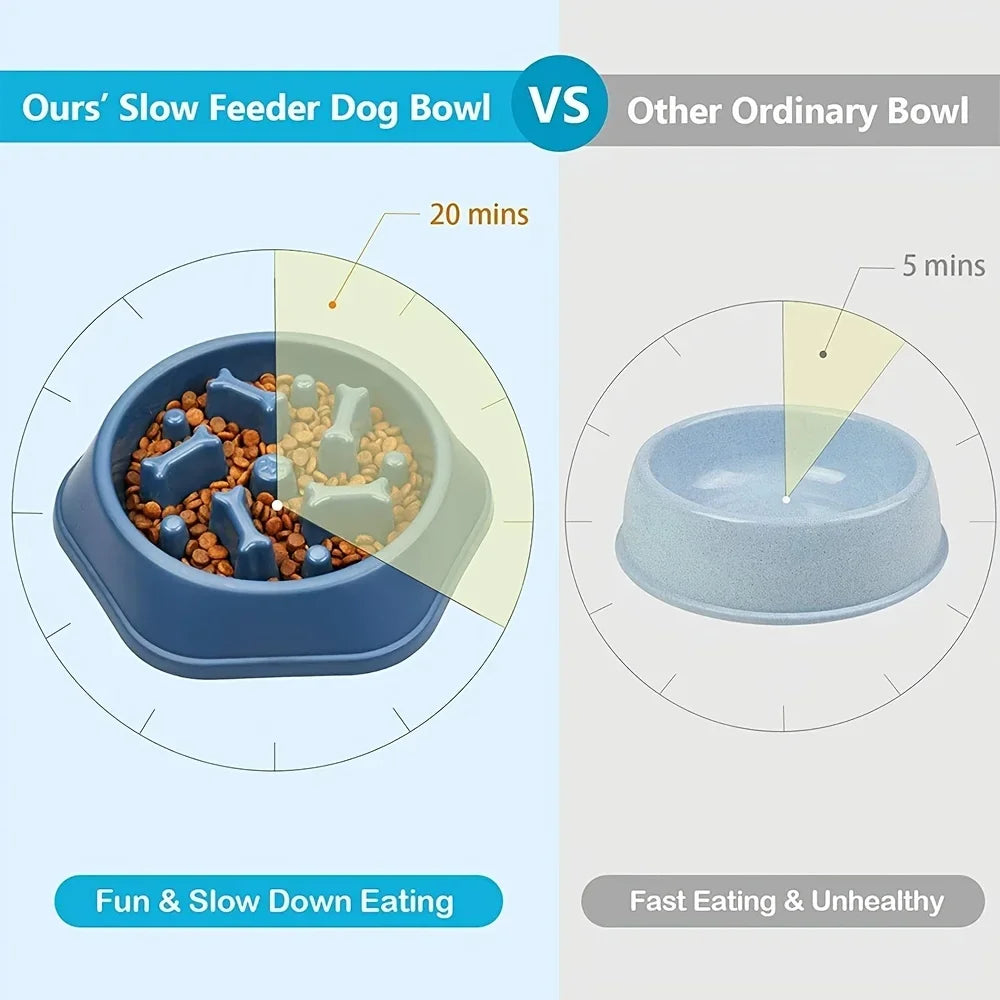 Dog Slow Feeder Non-choking Pet Bowl Anti Slip and Large Capacity for Dog and Cat Anxiety Relief Slow Food Feeding Pet Supply