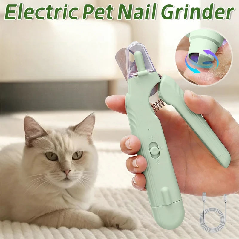 Pet Nail Clippers, Quiet Pet Nail Grinder With LED Lights for Large Medium Small Puppy Dogs and Cats, Pet Nail Grooming Tool