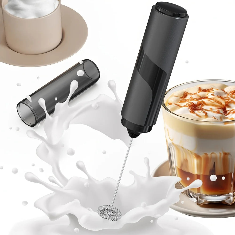 Electric Milk Frother with Storage Sleeve - Handheld Electric Milk Frother - Battery Powered (Battery Not Included)