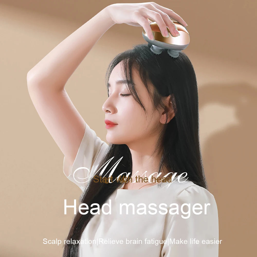 Head Massager Electric Scalp Vibration Kneading Device Muscles Massage Stimulate Blood Circulation and Banish Weariness Relax